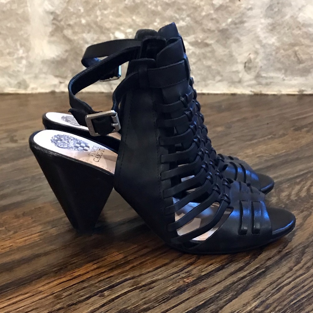 Vince Camuto Caged Peep Toe Cone Heel Size 6